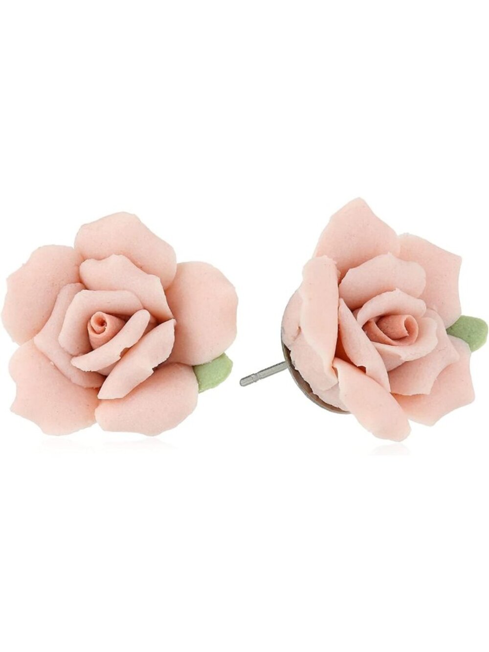 Handcrafted Floral Porcelain Rose Post Earrings for Women - Timeless Jewelry